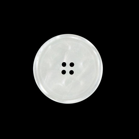 White Iridescent Plastic Button - 36L/23mm