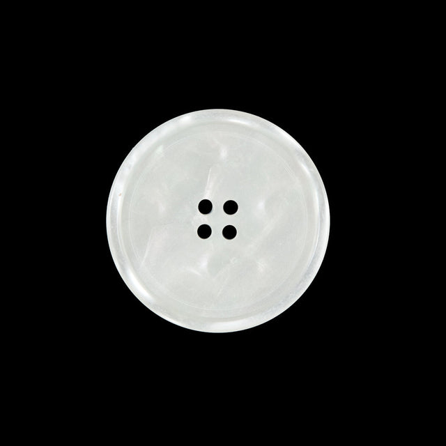 White Iridescent Plastic Button - 36L/23mm
