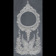 Fancy Silver Beaded Rhinestone Panel on a White Mesh - 37.5" x 19"