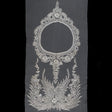 Fancy Silver Beaded Rhinestone Panel on a Nude Mesh - 37.5" x 19"