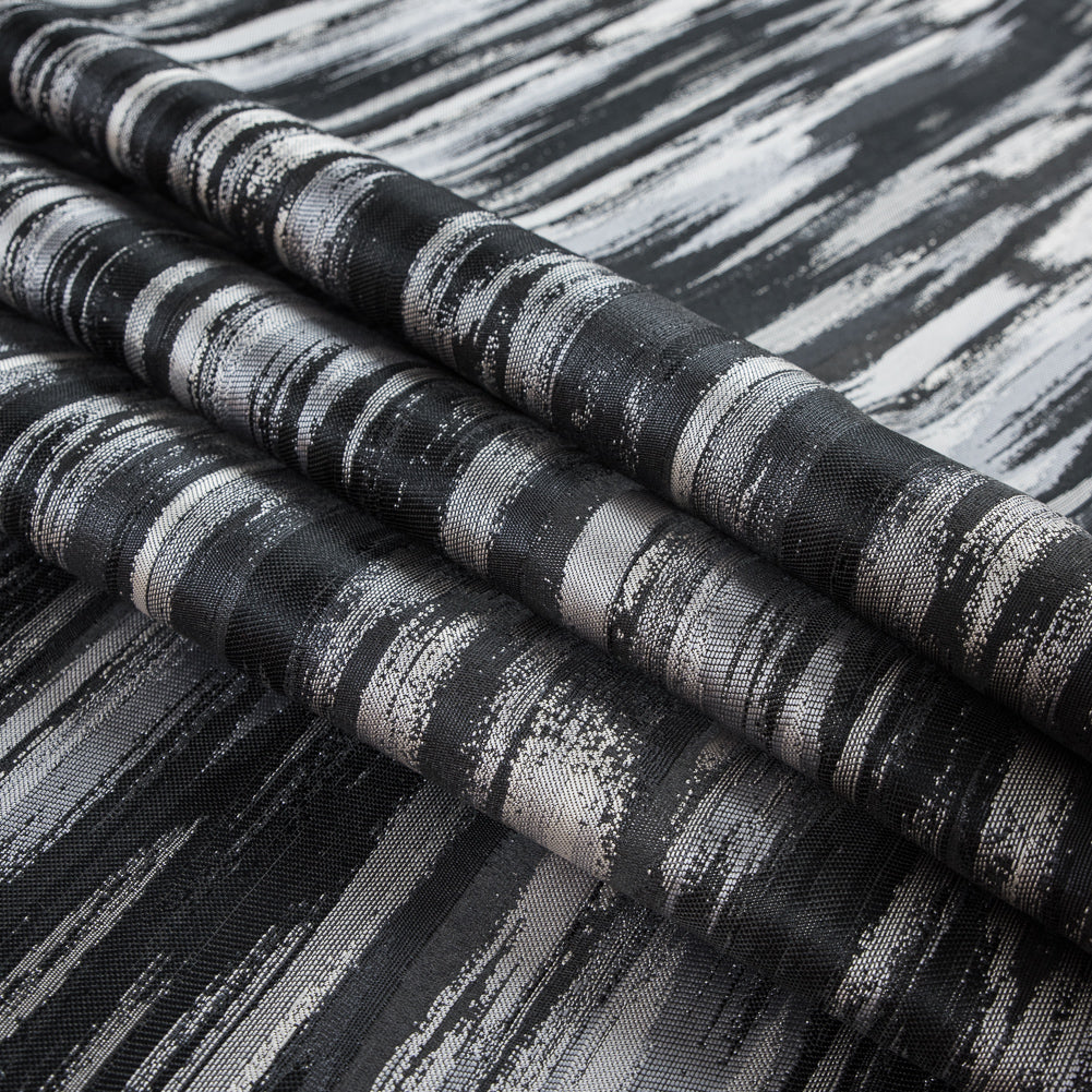 White Sand and Black Abstract Jacquard