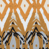 Golden Oak and Spruce Yellow Geometric Printed Stretch Double Knit