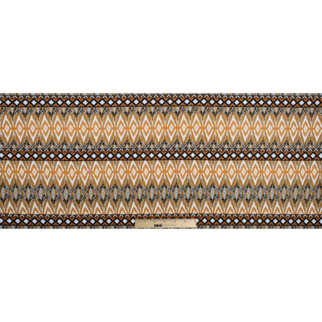 Golden Oak and Spruce Yellow Geometric Printed Stretch Double Knit
