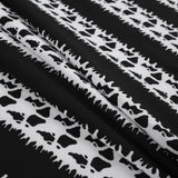 Black and White Abstract Awning Stripes on a Stretch Double Knit