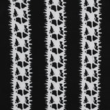 Black and White Abstract Awning Stripes on a Stretch Double Knit