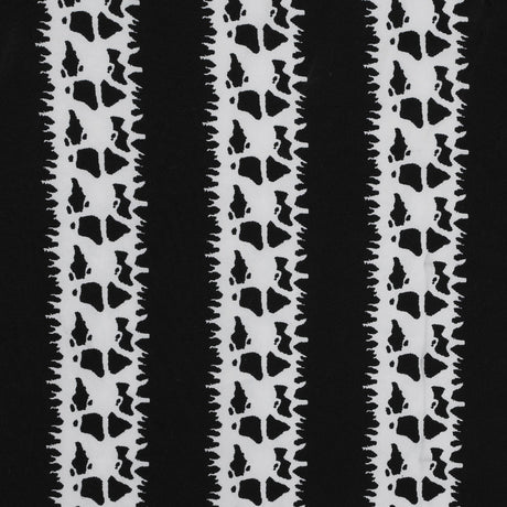 Black and White Abstract Awning Stripes on a Stretch Double Knit