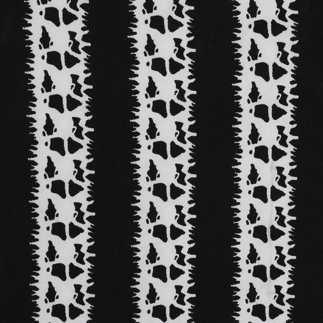 Black and White Abstract Awning Stripes on a Stretch Double Knit