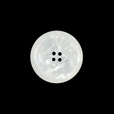 White Iridescent Plastic Button - 32L/20mm