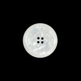 White Iridescent Plastic Button - 28L/18mm