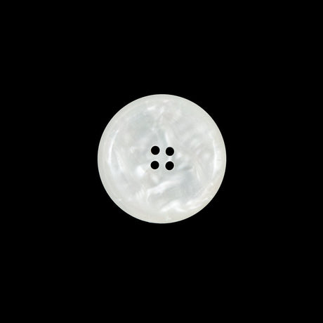 White Iridescent Plastic Button - 24L/15mm