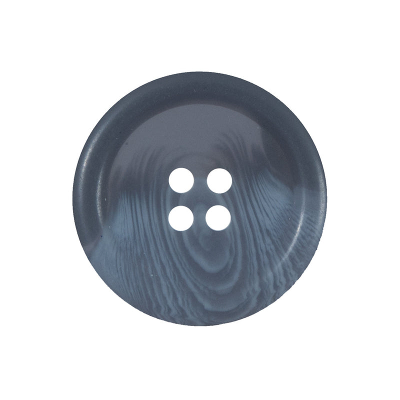 Blue Translucent Rimmed Plastic Button - 40L/25.5mm