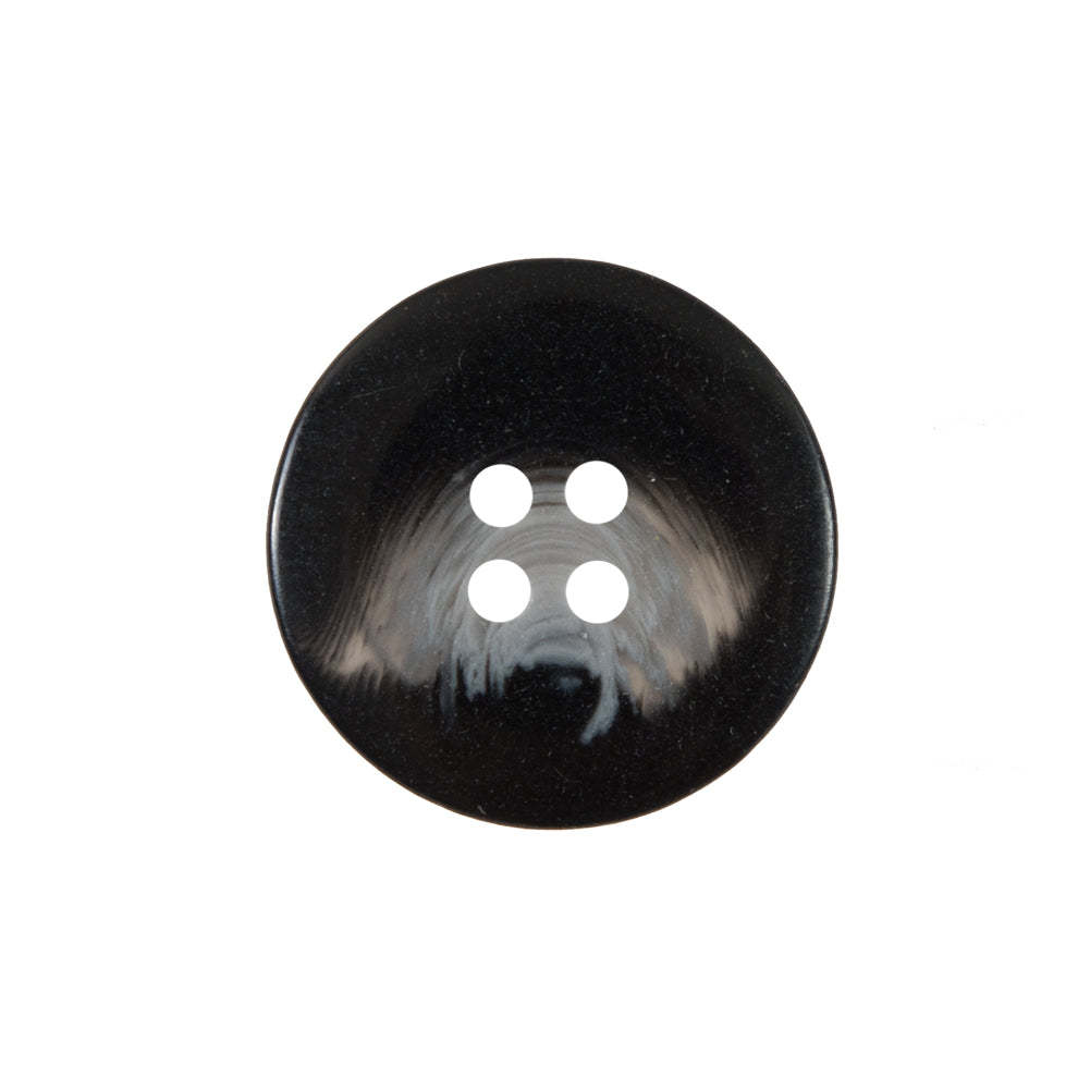 Black Rimmed Plastic Button - 36L/23mm