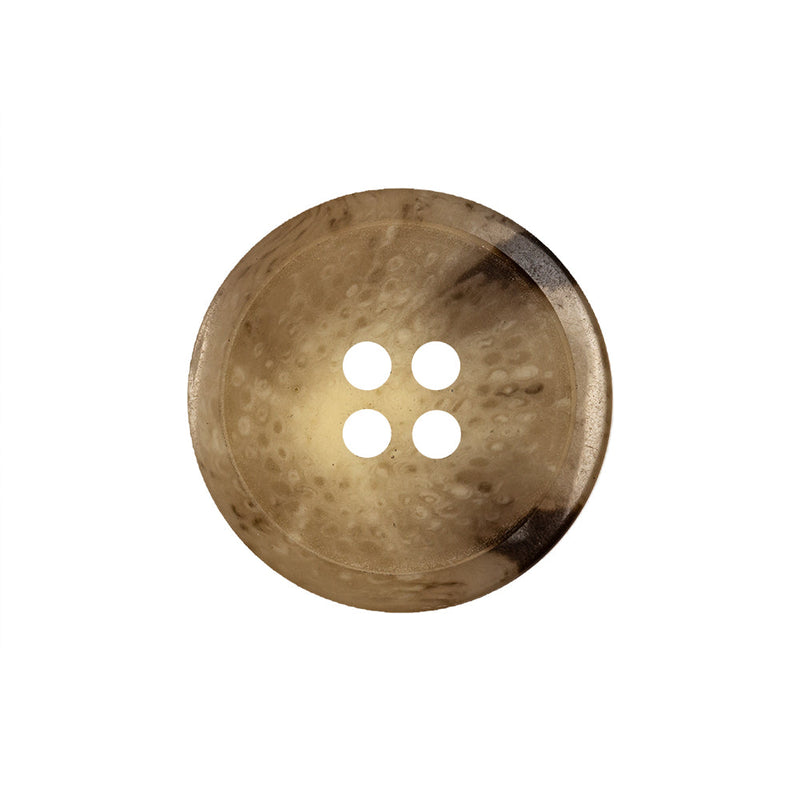 Chestnut and Parsnip Spotted 4-Hole Semi-Translucent Plastic Button - 36L/23mm