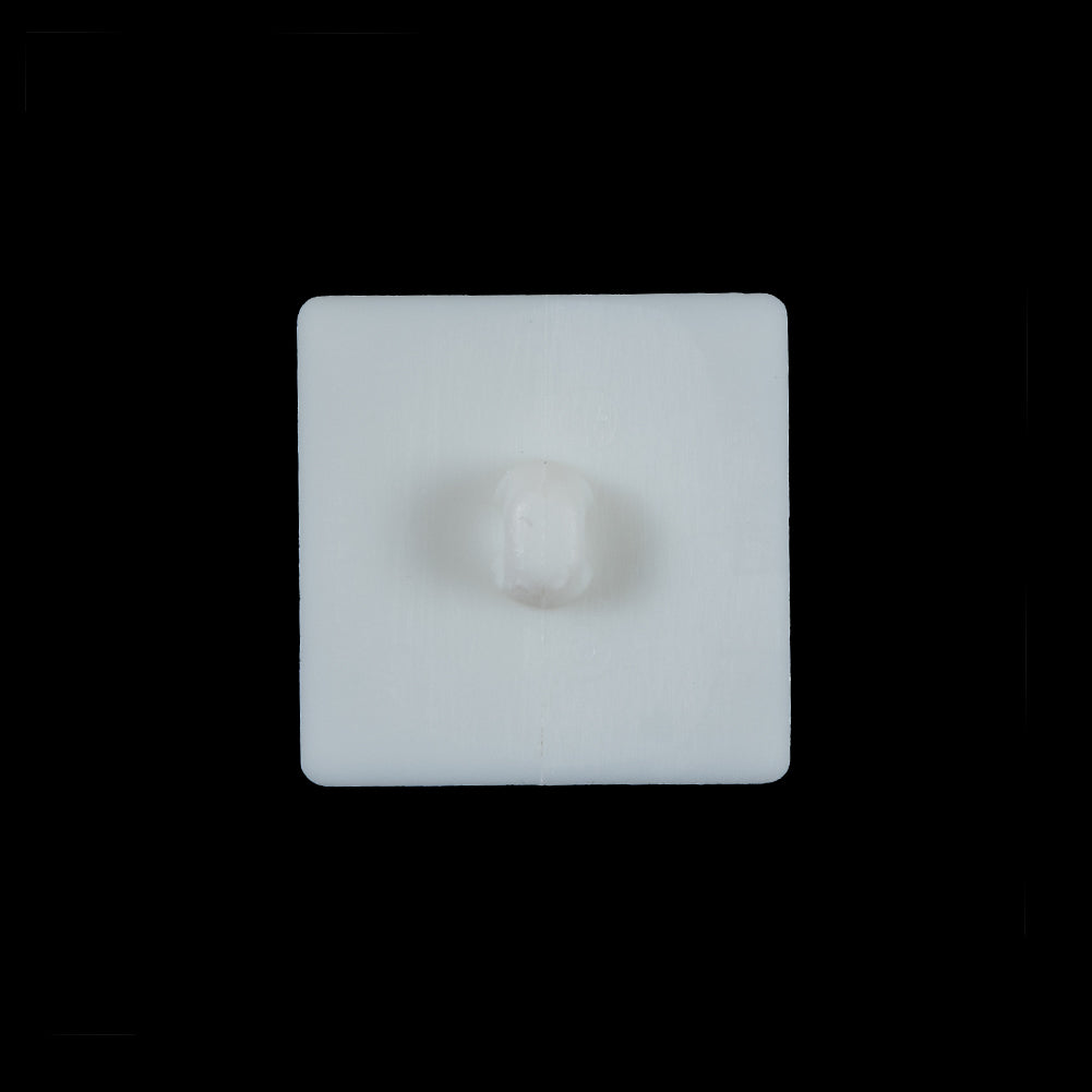 White Square Bevel Cut Button - 33L/21mm