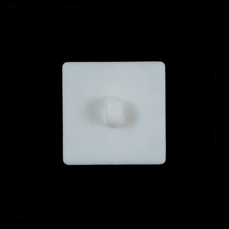 White Square Bevel Cut Button - 33L/21mm