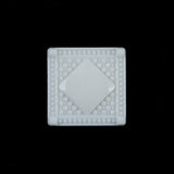 White Square Bevel Cut Button - 33L/21mm