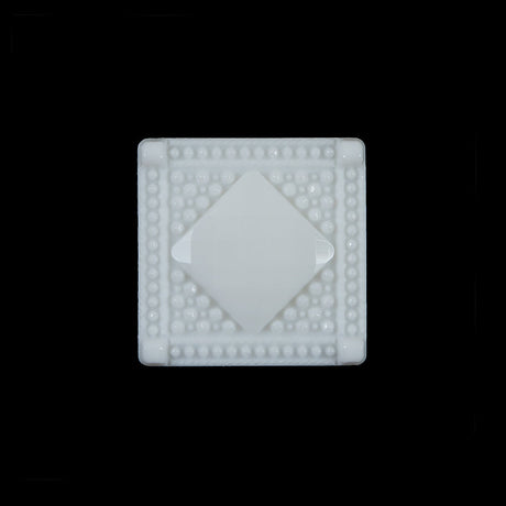 White Square Bevel Cut Button - 33L/21mm
