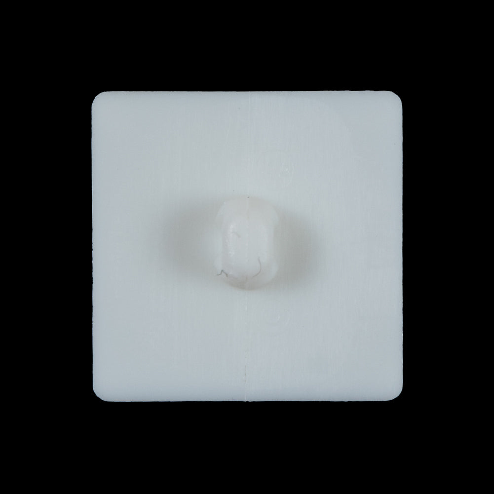 White Square Bevel Cut Button - 44L/28mm