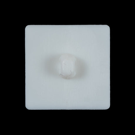 White Square Bevel Cut Button - 44L/28mm