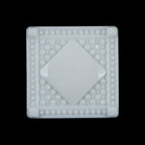 White Square Bevel Cut Button - 44L/28mm