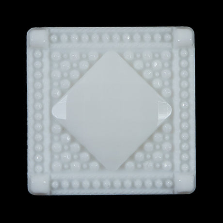 White Square Bevel Cut Button - 50L/32mm