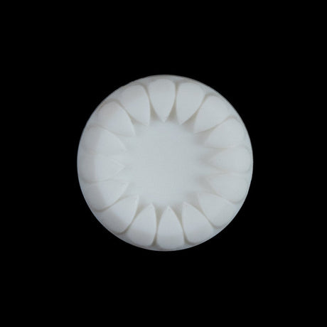 White Petal Bordered Shank-Back Button - 36L/23mm