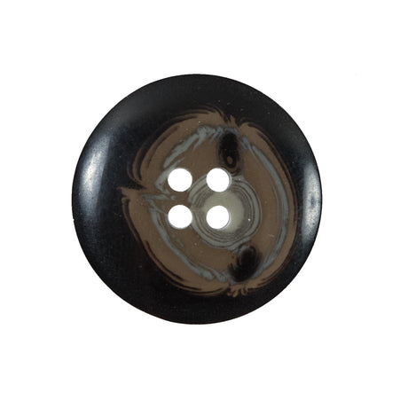 Black and Brown Plastic Button - 40L/25.5mm