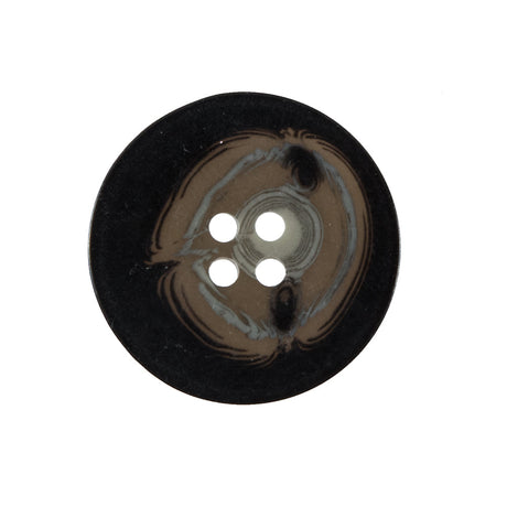 Black and Brown Plastic Button - 40L/25.5mm