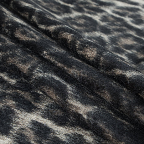 Cavalli Black and Oyster White Animalistic Alpaca Coating