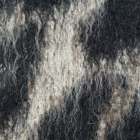 Cavalli Black and Oyster White Animalistic Alpaca Coating