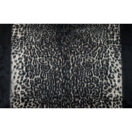 Cavalli Black and Oyster White Animalistic Alpaca Coating