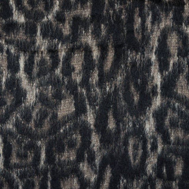 Cavalli Black and Oyster White Animalistic Alpaca Coating