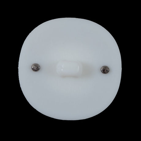 White and Gunmetal 2-Piece Plastic Button - 48L/30.5mm