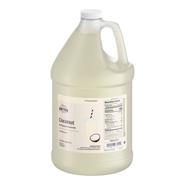 Hometown Provisions 1 Gallon Coconut Slushy 5:1 Concentrate - 4/Case