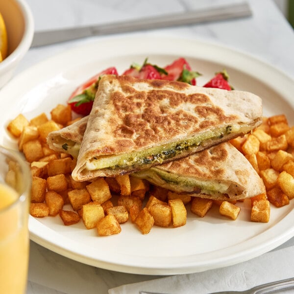 Clara's Kitchen Spinach Feta Whole Wheat Breakfast Wrap 4.5 oz. - 12/Case