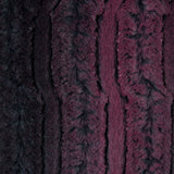 Famous NYC Designer Red Plum and Black Striped Faux Fur