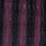 Famous NYC Designer Red Plum and Black Striped Faux Fur
