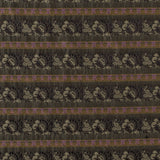 Olive Green Polyester Blend with Woven Floral Stripes