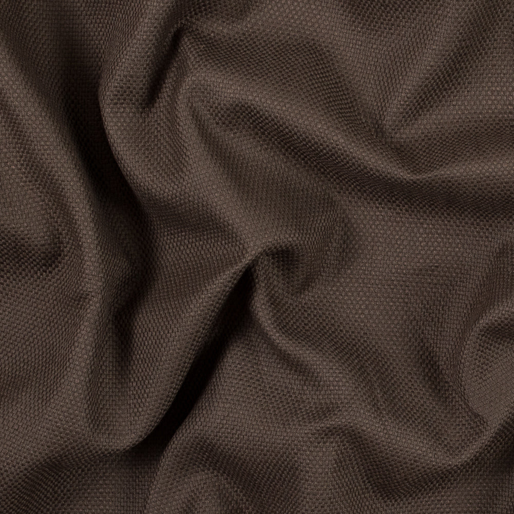 Chocolate Brown Basketwoven Cotton and Polyester Upholstery Fabric