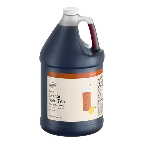 Hometown Provisions 1 Gallon Lemon Sweet Iced Tea 5:1 Concentrate - 4/Case