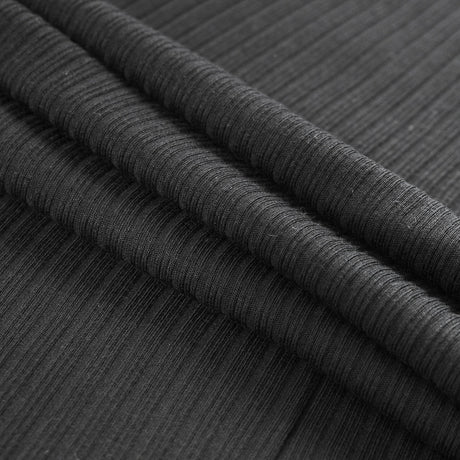 Black Stretch Tubular Rib Knit