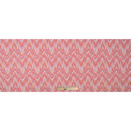 Peach Pink and Golden Haze Geometric Blended Cotton Woven