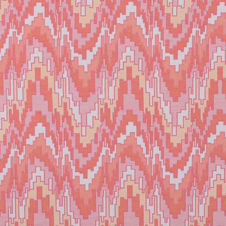 Peach Pink and Golden Haze Geometric Blended Cotton Woven