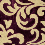 Royal Purple Velvet with Royal Gold Foil Foliage Design