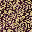 Royal Purple Velvet with Royal Gold Foil Foliage Design