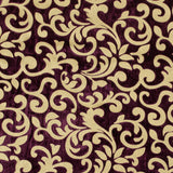 Royal Purple Velvet with Royal Gold Foil Foliage Design