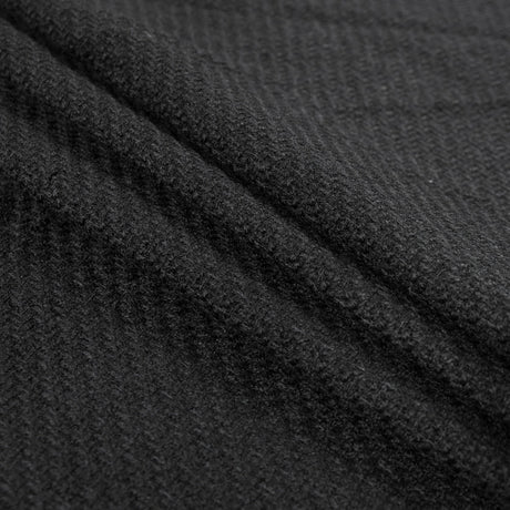 Black Woolen Wool-Like Acrylic Twill