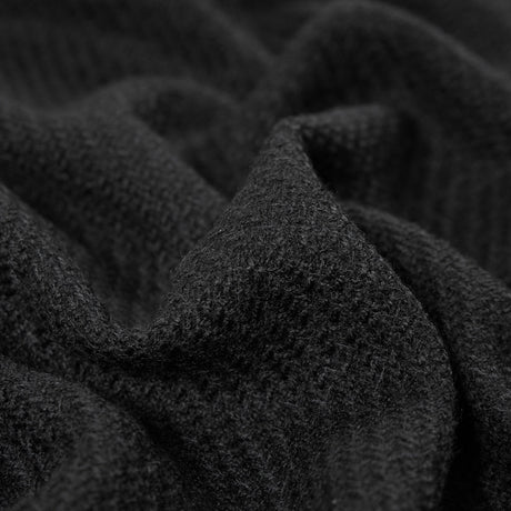 Black Woolen Wool-Like Acrylic Twill
