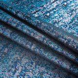 Metallic Dazzling Blue, Tropical Green and Silver Abstract Brocade