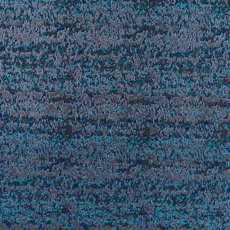 Metallic Dazzling Blue, Tropical Green and Silver Abstract Brocade
